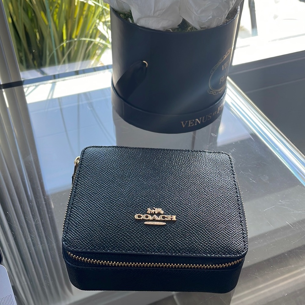 Coach Jewelry Box Orangizer for Travel - Black Leather